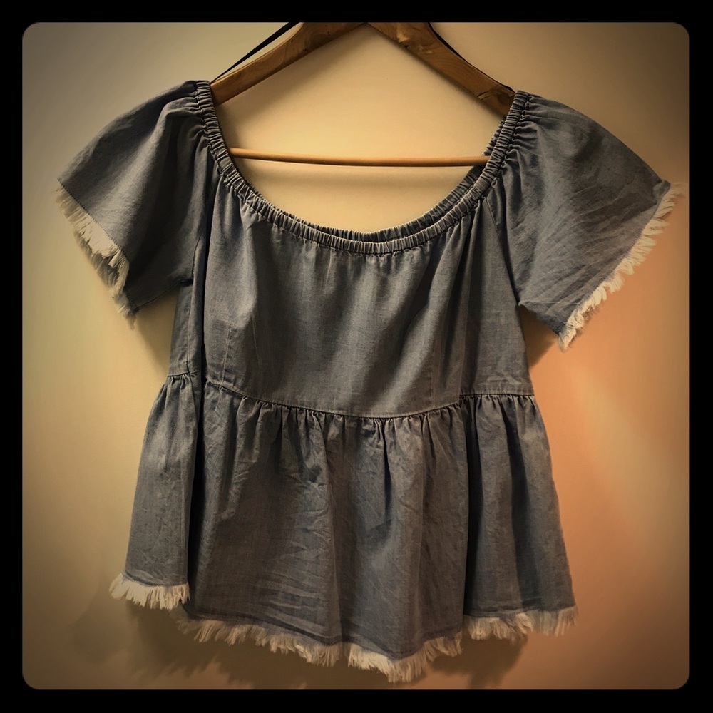 Forever 21 Cotton Denim Top Size M